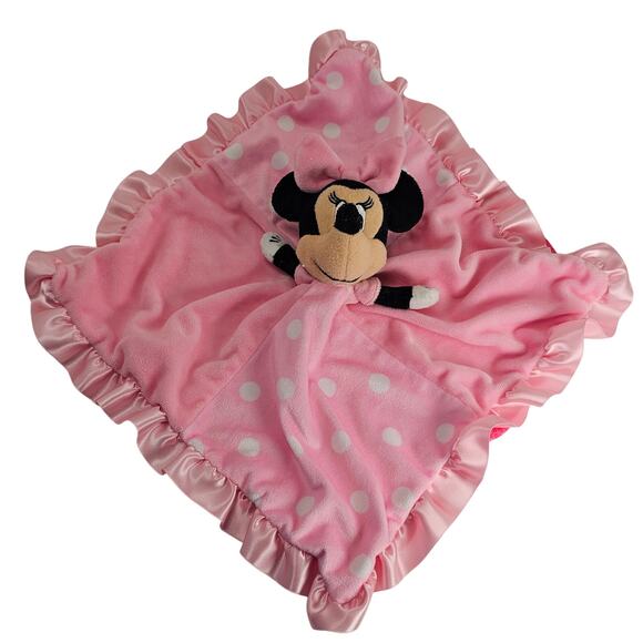 Disney Baby Minnie Mouse Lovey Pink Polka Dot Security Blanket 2012 Plush - Picture 11 of 11